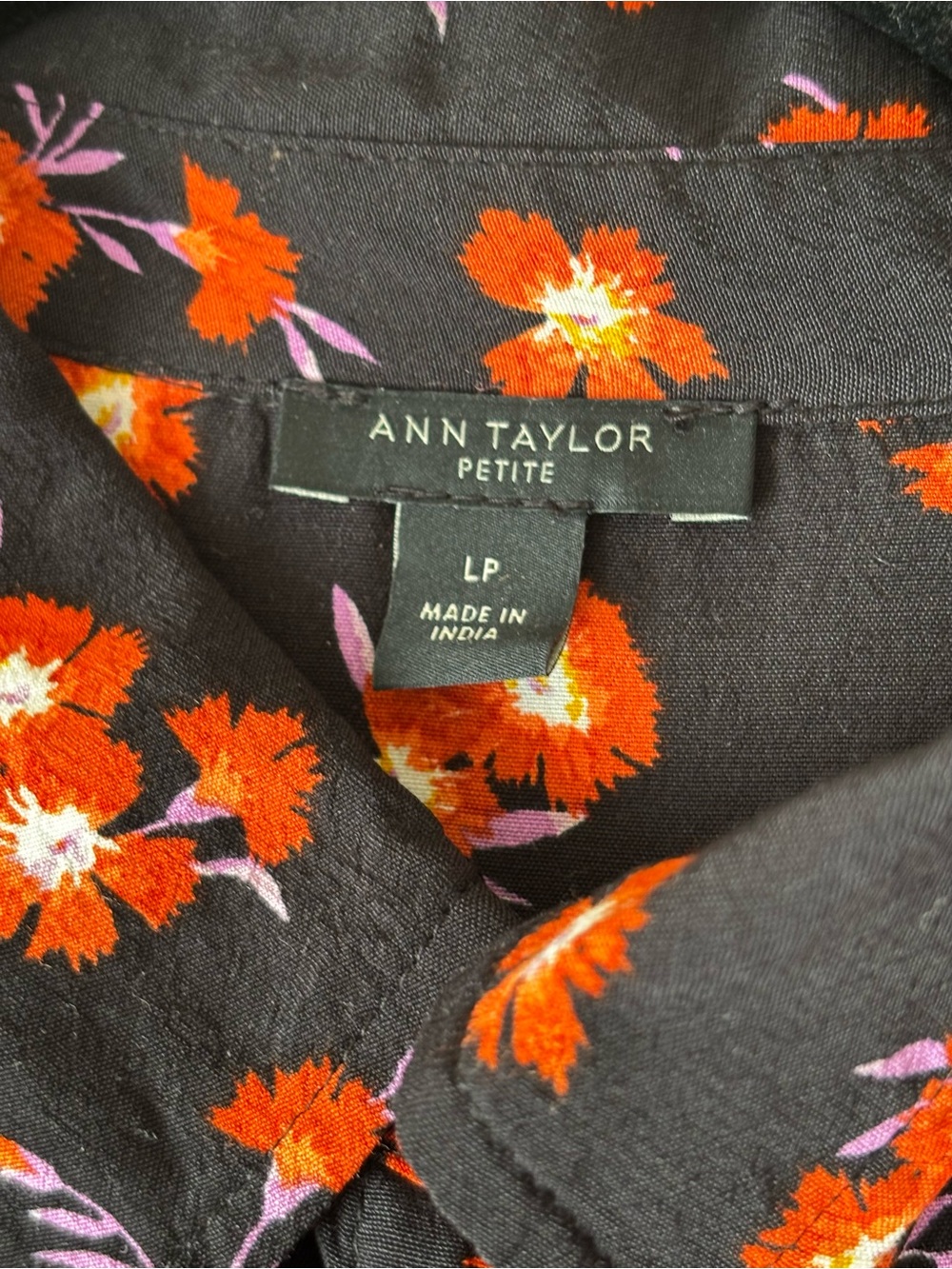 Ann Taylor Floral Belted Shirtdress Size LP Petite - Picture 3 of 4